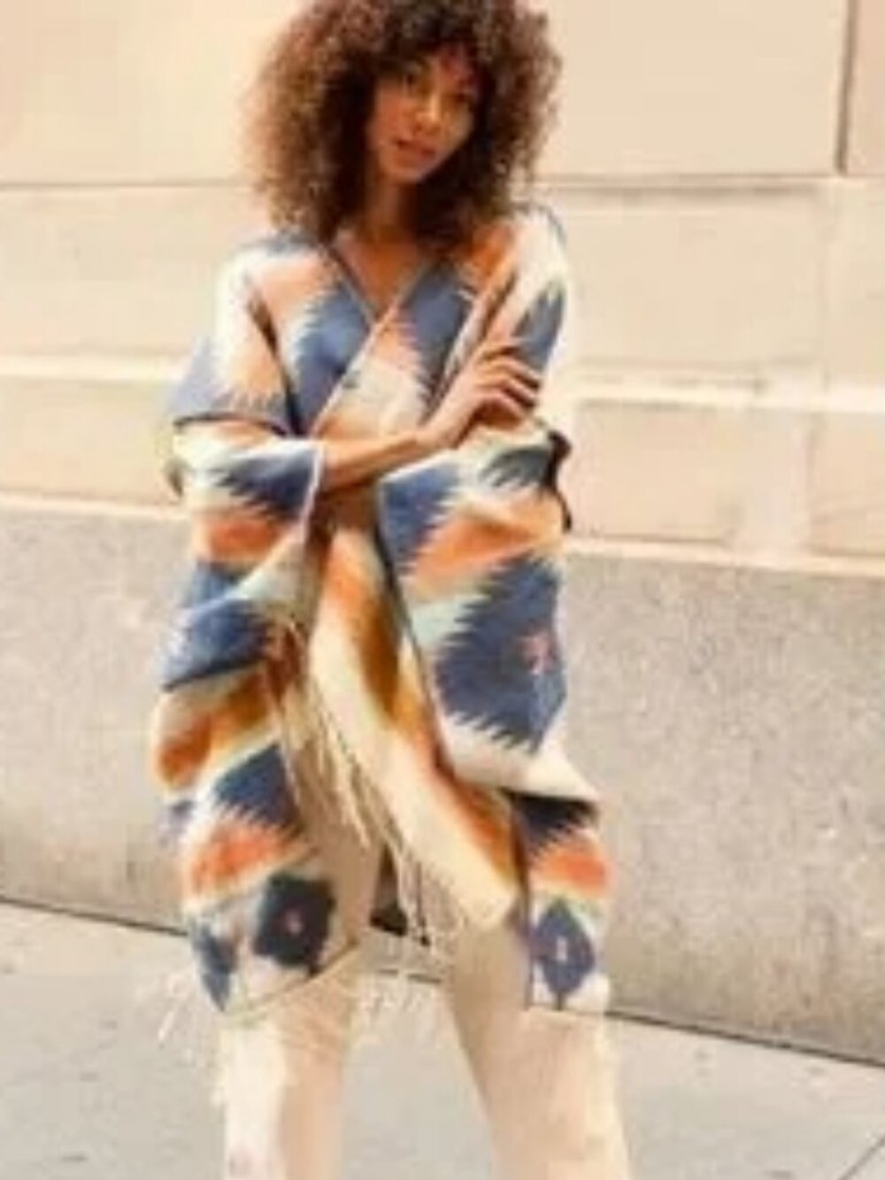 Free People Crossroads Oversized Poncho One Size EUC - Picture 2 of 9